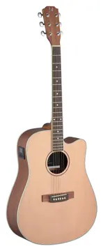 J.N GUITARS ASY-DCE Asyla-serie, elektro-akoestische dreadnought gitaar met cutaway en massief sparren bovenblad