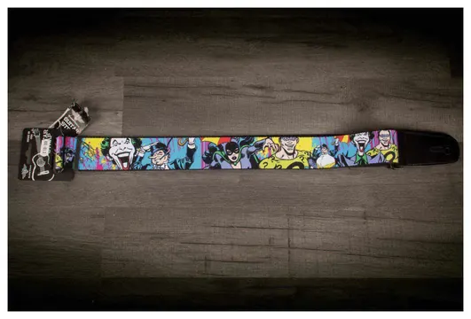 Buckle Down Justice League Villan Poses 2 Guitar Strap
