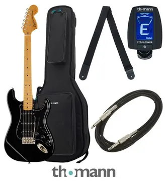 Squier CV 70s Strat HSS MN BLK Bundle