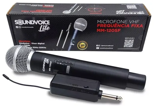 Soundvoice Microfone Soundvoice MM120SF VHF Sem Fio de Mão