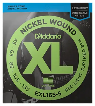 D'Addario EXL165-5 Bass Guitar Strings Nickel Wound