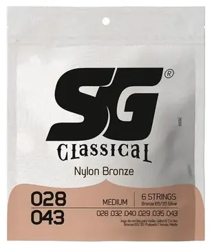 Encordoamento Sg Violao Nylon Bronze Prata Media 6682