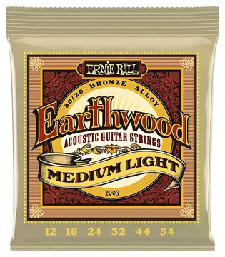Ernie Ball 2003 Corde per Chitarra Acustica Earthwood Medium Light 80/20 Bronze