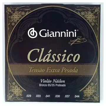 Giannini Encordoamento Giannini Violão Nylon Tensão Super Extra Pesada Bronze 65/35 GENWSXPA