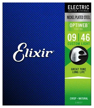 Elixir Custom Light (.009-.46) Nickel Plated Steel w/OPTIWEB Coating