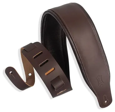 Levy's M26PD Top Grain 3-Inch Leather Guitar Strap - Brown