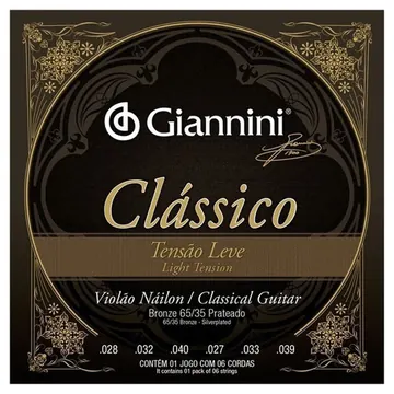Giannini Encordoamento Violao Giannini Genwpl Nylon 65/35 Leve