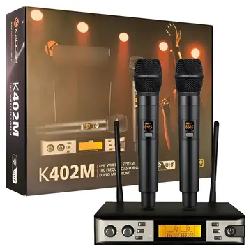 Kadosh Microfone Sem Fio de Mão Duplo Kadosh K402M 96 Canais Cardioide LCD