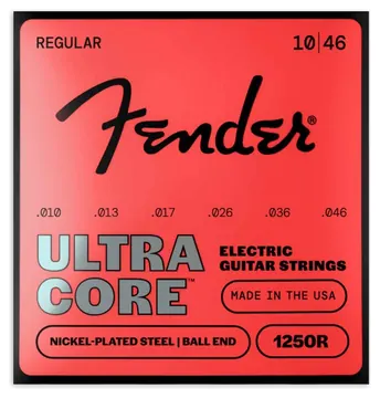 Jogo de Cordas Fender 1250R Nickel Plated Steel Ultracore 010-046 para Guitarra Elétrica