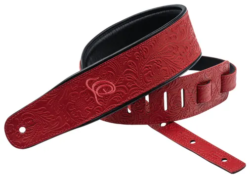 Ortega OSBY-3 Guitar Genuine Leather Strap Ledergurt (70mm), Byzantine Fire