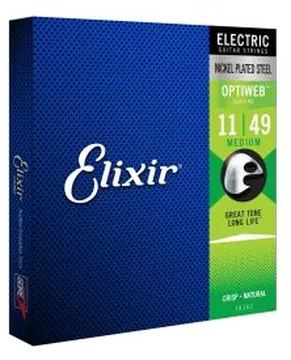 Elixir OPTIWEB Coated Electric Guitar Strings, 11-49, E19102