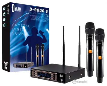 Dylan Microfone Sem Fio Dylan D9000S Bastão Duplo