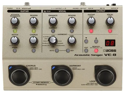 Boss VE-8 Acoustic Singer Effetti per Voce e Chitarra Acustica