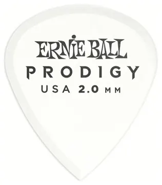 Ernie Ball 9203 Prodigy Mini Pick Pack 2,00mm Plektren (6Stück), weiss