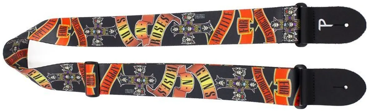 Perri's Strap Guns n' Roses Gitarrengurt mit Guns n' Roses Logo