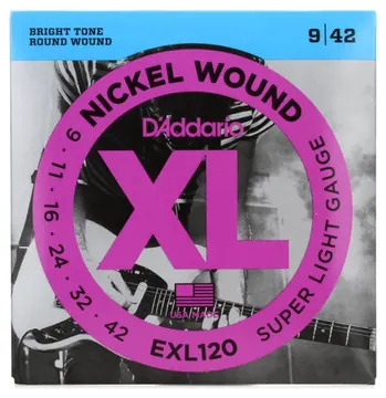 D'Addario EXL120 Nickel Wound Super Light Electric Strings (.009-.042)