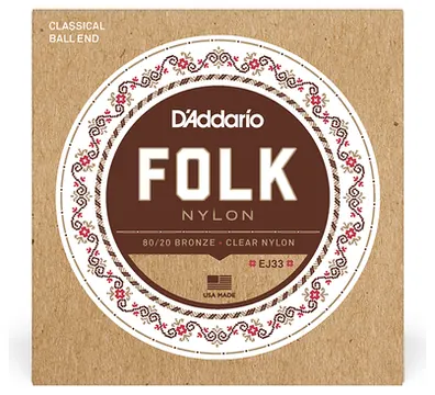 D_Addario D'addario EJ33 "folk Nylon" Jeu DE Cordes Nylon & Bronze Guitare Folk