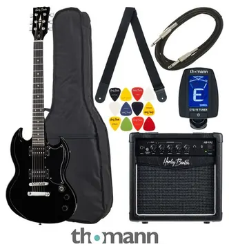 Harley Benton DC-200 BK Student Serie Bundle