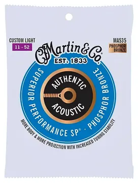 Martin Encordoamento P/ Violão Martin MA535 Authentic Series Phosphor Bronze Aço 011