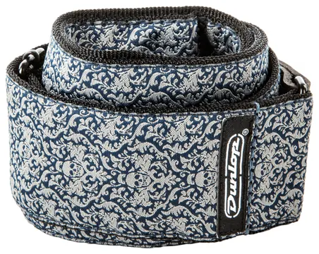 Dunlop D6715 Sangle Courroie Jacquard Fleurs DE Skull