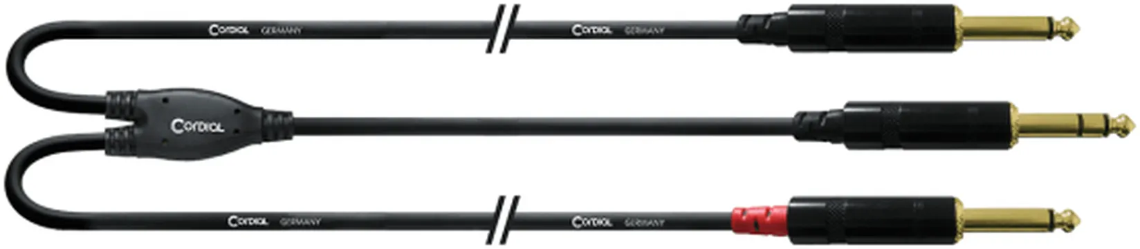 Cordial Jack Mâle Stereo/2 Jacks Mono Mâle Longs 1.5m CFY1.5VPP-LONG