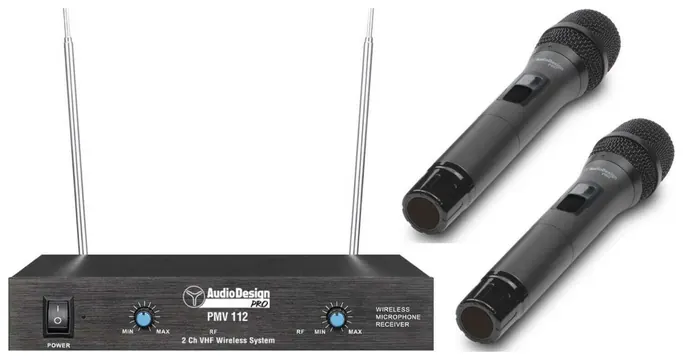 Audiodesign Radiomicrofono VHF 2 Canali Microfoni a Gelato