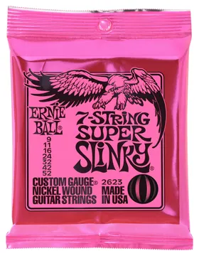Ernie Ball 2623 7-String Super Slinky Nickel Wound Pink Pack | 009-052