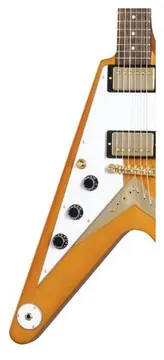 Epiphone Inspired by Gibson Custom 1958 Left Hand Korina Flying V with Hardcase (IGCKFVWANAGH1L) Left-handed