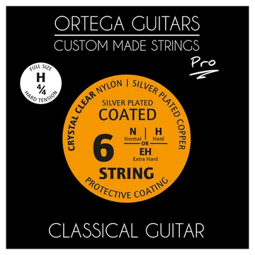 Ortega NYP44H Custom Made 4/4 Classical Guitar Pro String Set Hard Tension