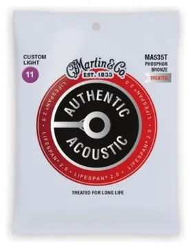 Martin MA535T |Lifespan Phosphor Bronze Acoustic Guitar Strings |11-52