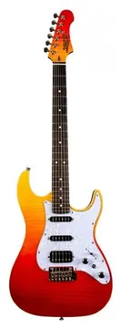 JET JS600TRS Guitare Electrique Type Stratocaster Transparent Red