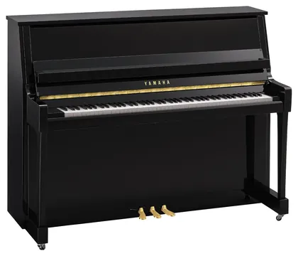 Yamaha B20 Klavier schwarz poliert – 116 cm Bauhöhe, massiver Fichten-Resonanzboden, Hammerköpfe mit Unterfilz