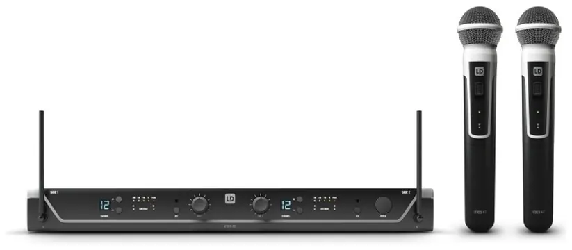 LD Systems U308 HHD 2 - Dual - Funkmikrofon System mit 2 x Handmikrofon dynamisch - 863 - 865 MHz+ 823 - 832 MHz