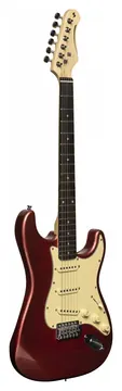 Stagg SES-30 CAR Standard "S" Electric Guitar, Candy Apple Red