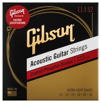 Gibson Coated Acoustic Guitar Strings Phosphor Bronze 11-52