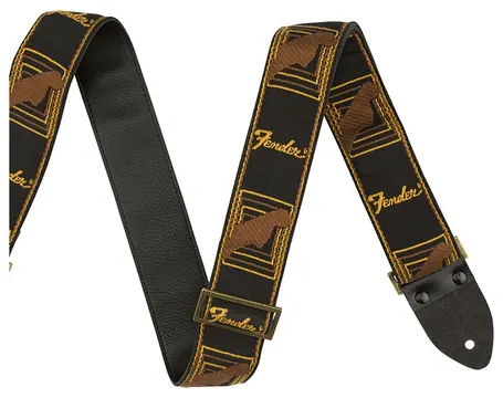 Fender Legacy Monogram Strap Black/Yellow/Brown