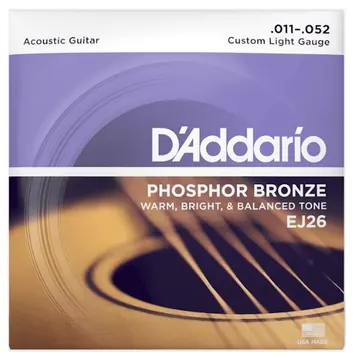 D'addario EJ26 Phosphor Bronze (.11-.52) Acoustic Custom Light