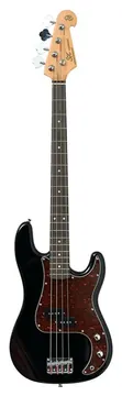 SX Contrabaixo SX SPB62+ Precision Bass de 4 Cordas Preto c/ escudo Tortóise - acompanha Bag