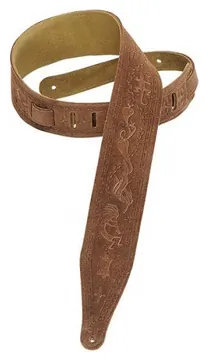 Levys MS17T03 Sangle Daim Motifs Gravés "Kokopelli" Brown