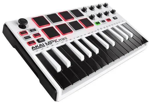 Akai MPK MINI MKIII WH CLAVIER MAITRE USB BLANC - 25 touches / 8 pads