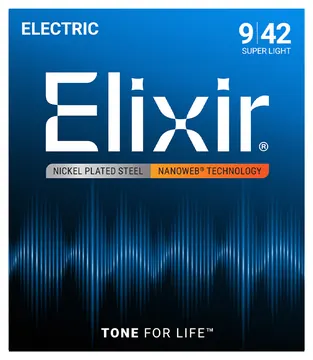 Elixir E-Gitarrensaiten Nanoweb. Super Light 09-42 E12002