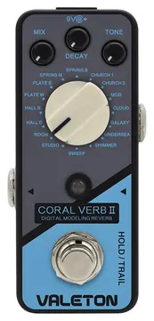Valeton CRL-9 Gitaar Effect Pedaal CORAL VERB II met 16 types 24-bit Digitale Reverb