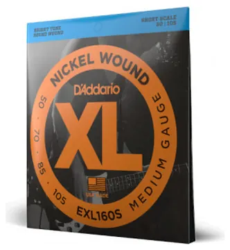 Daddario D'Addario EXL160S 50-105 Medium, Short Scale, XL Nickel Bass Strings