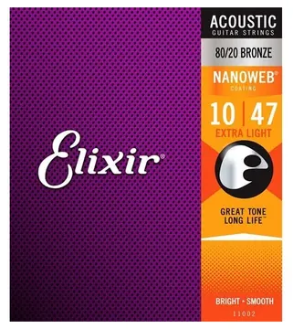 Elixir Nanoweb 11002 Extra Light 80/20 Bronze