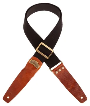 Magrabo Straps Stripe SC Cotton Black 5 cm terminali Twinkle Marrone, fibbia Recta Ottone