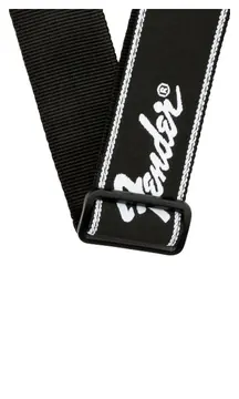 Fender Running Logo Strap Black/White Logo Tracolla x chitarra intrecciata da 2"