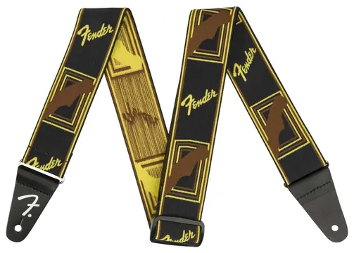 Fender Gitarrengurt Weighless 2 Mono Strap Black/Yellow/Brown