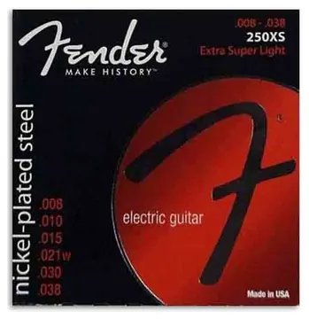 Jogo de Cordas Fender 250XS para Guitarra Eletrica Nickel Plated Steel 008 038