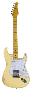 Seizi Vintage Budokan HSS Ozielzinho Rising Sun Relic Cream