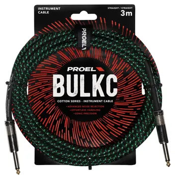 Proel BULK100CLU3GB Cavo jack Mono 6.3 a jack Mono 6.3 mm da 3mt Nero/Verde